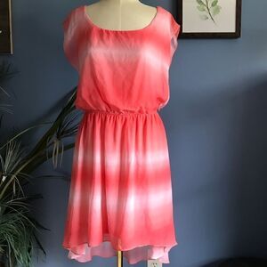 IZ Byer Pink White Hi-Low Dress - Large